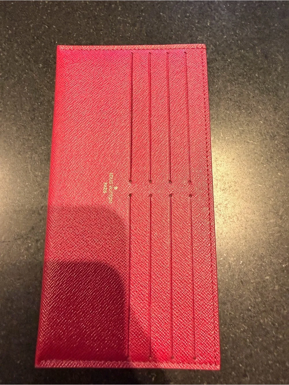 Louis Vuitton fuchsia textured leather card holder